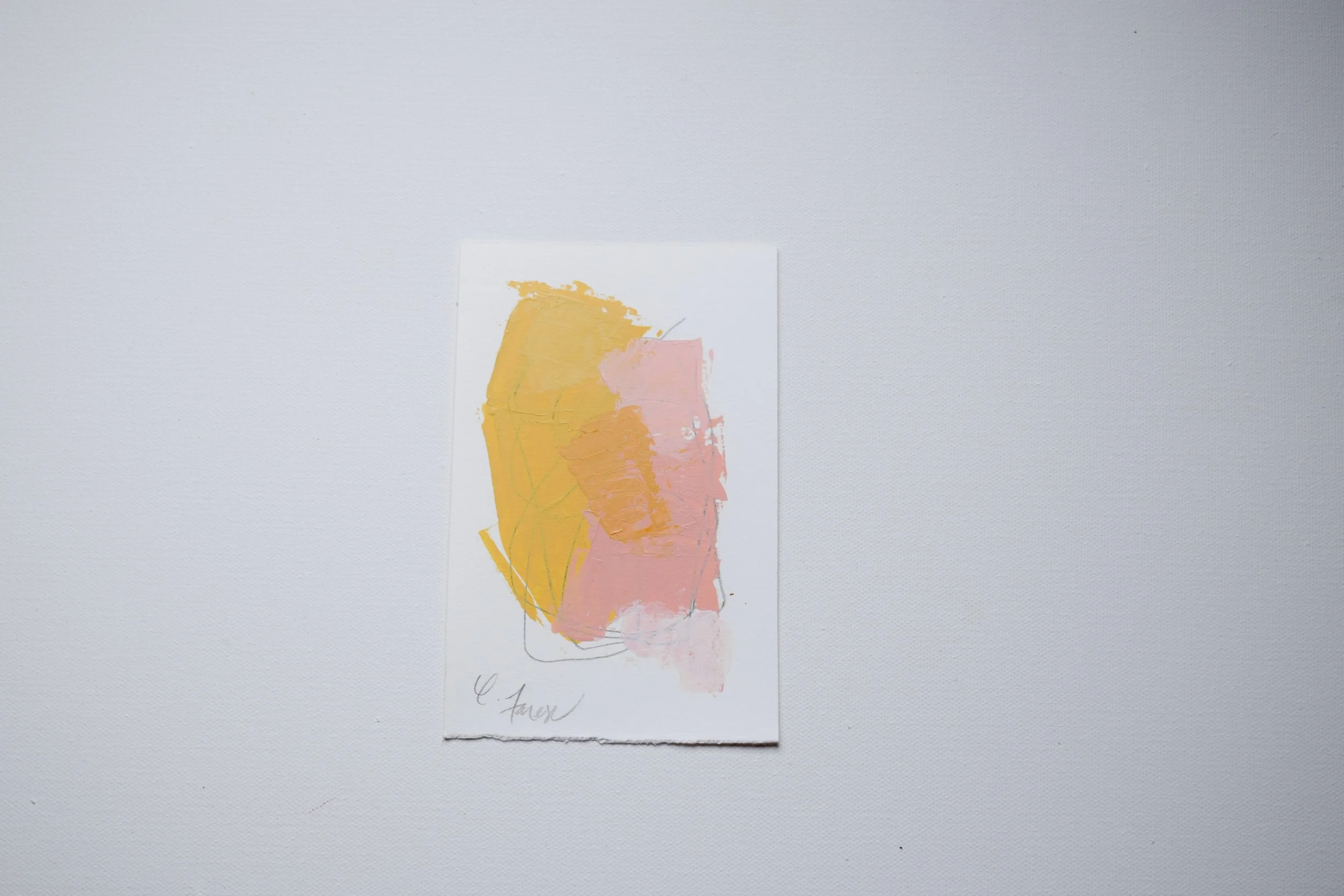 4x6 mixed media abstract on paper