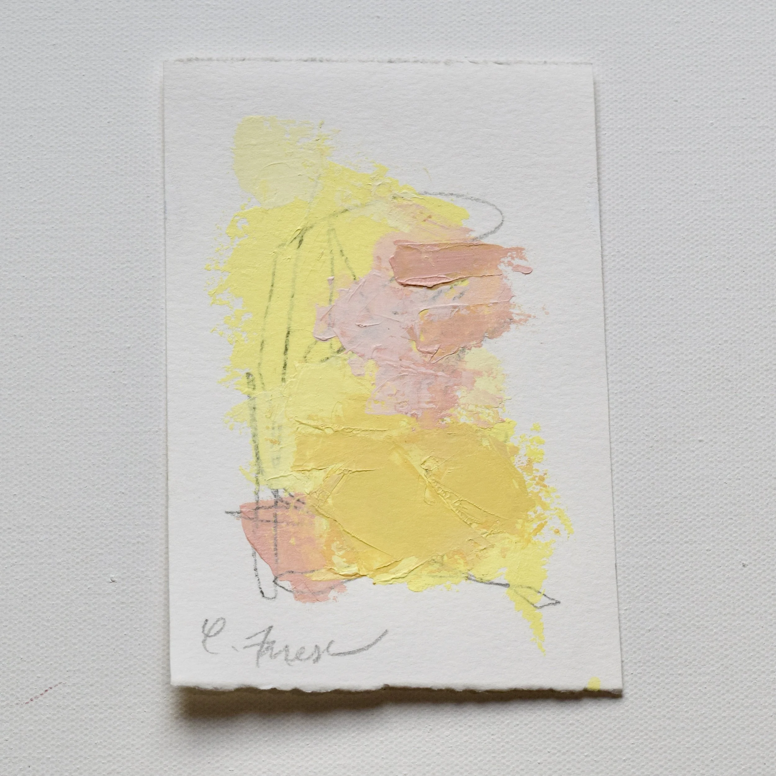 4x6 yellow/pink abstract [SOLD]