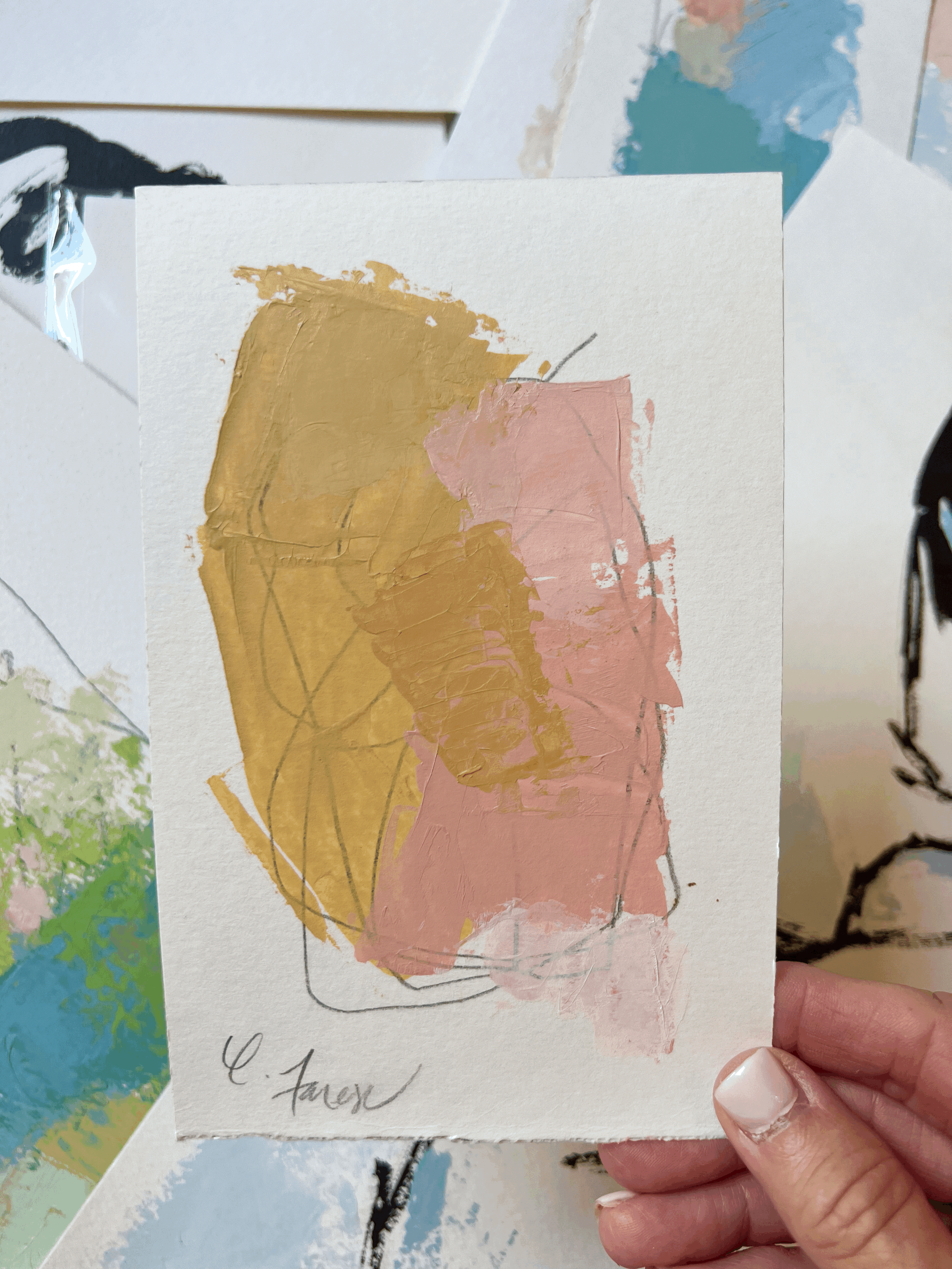 4x6 mixed media abstract