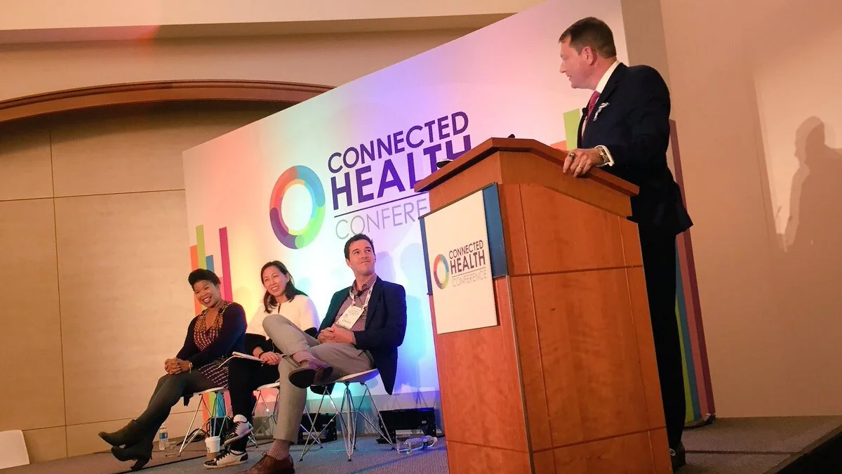 Quantified Ventures’ Brendan O’Connor (second from right) at the Connected Health Conference in Boston.