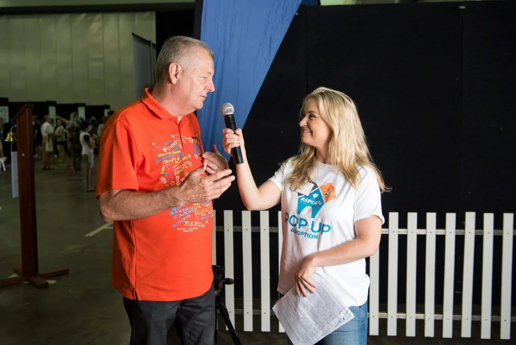 Interviewing RSPCA CEO, Mark Townend at the Pop Up Adoption 2018