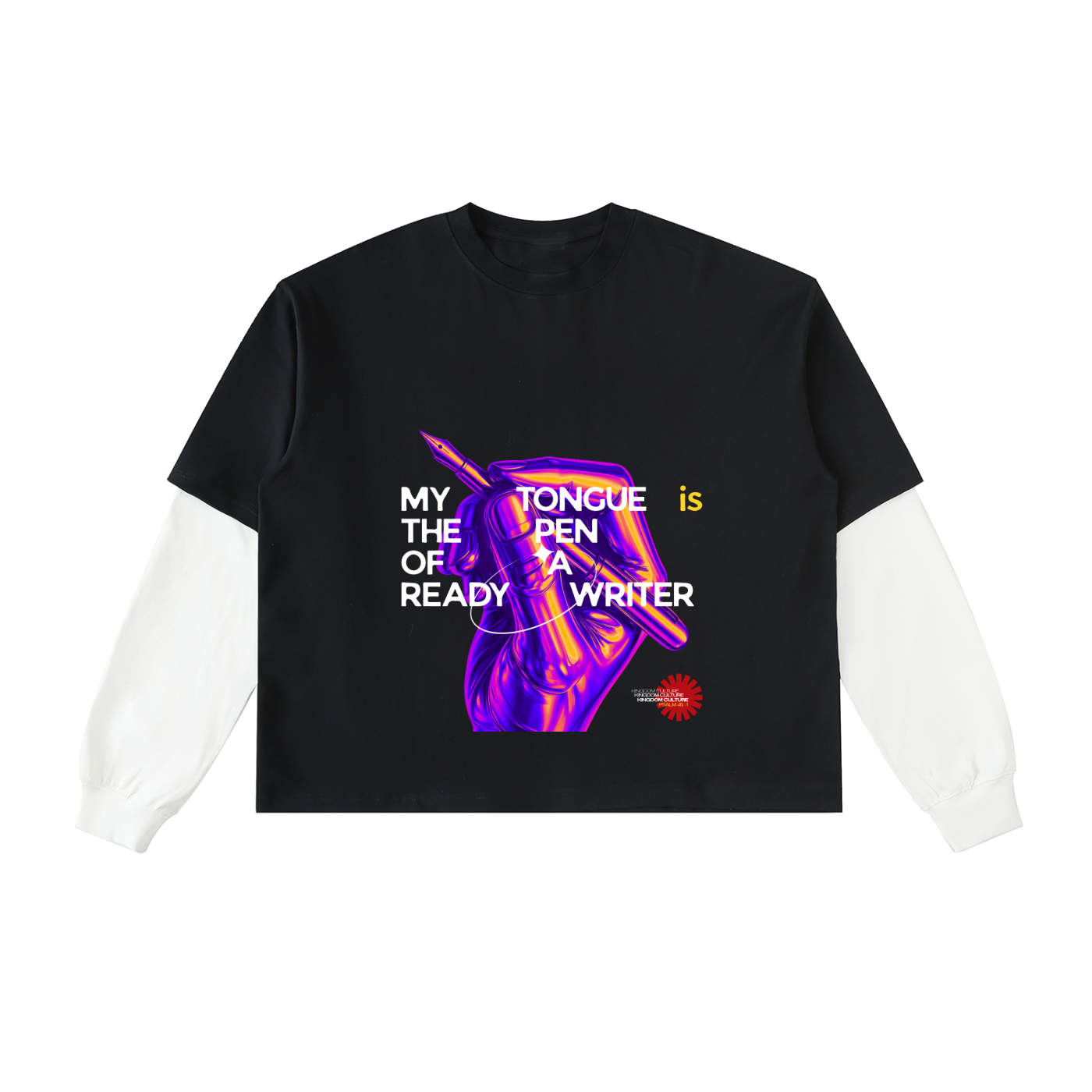 Layered Contrast Sleeve Cotton T-Shirt-mockups-1.png
