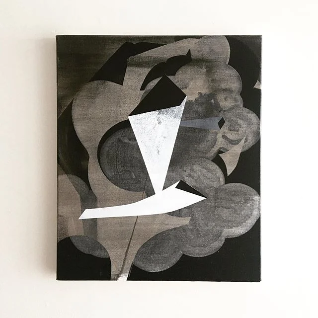 Dark & moody like the weather today 💨🌧🌪 Emma Smith’s untitled, 2014, acrylic on canvas, 400 x 350mm #mothermother #artists #project #femaleartists #groupshow #gallery #mmartists @tingrewemmasmith