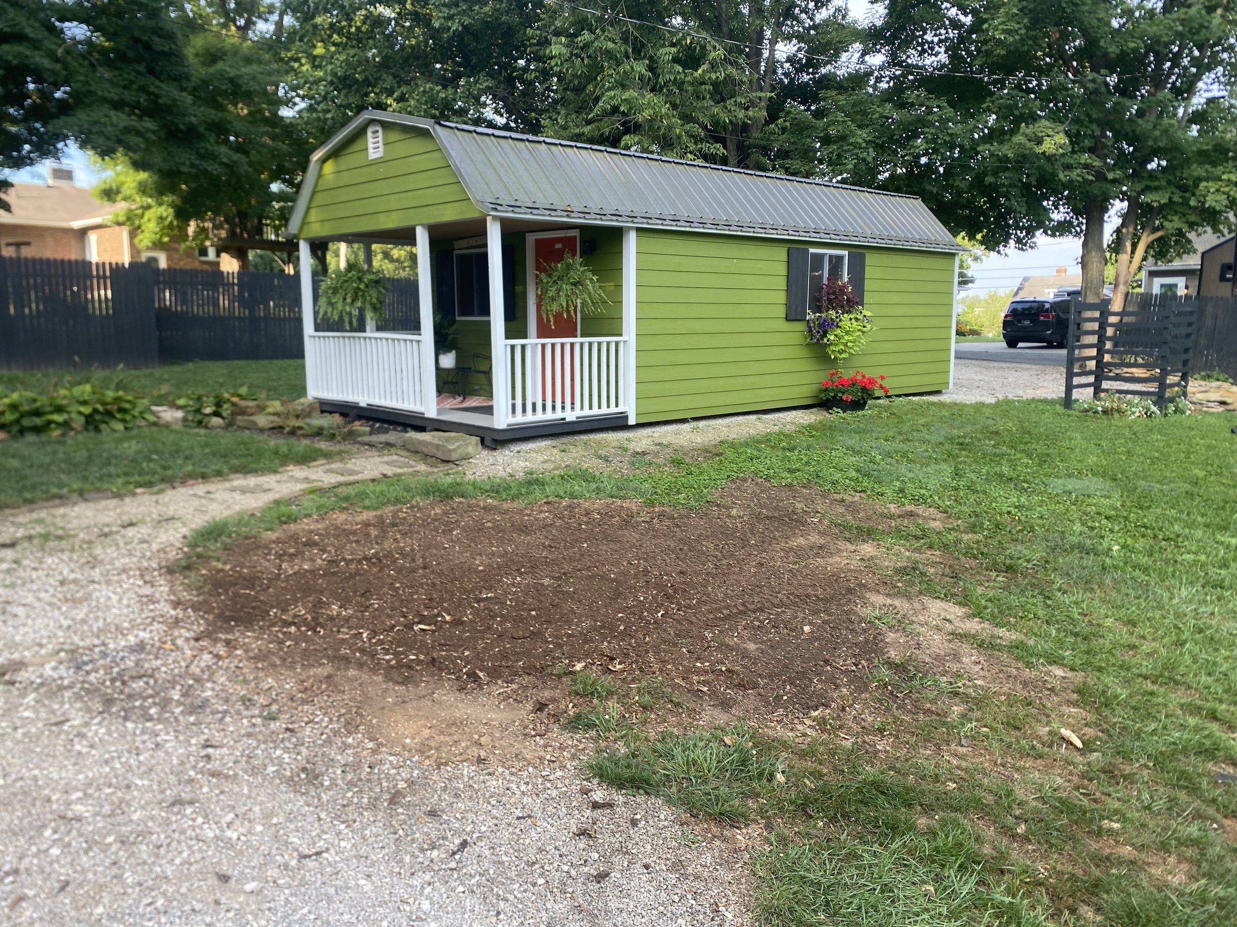Tree stump removed in Orange County Indiana with clean finished lawn