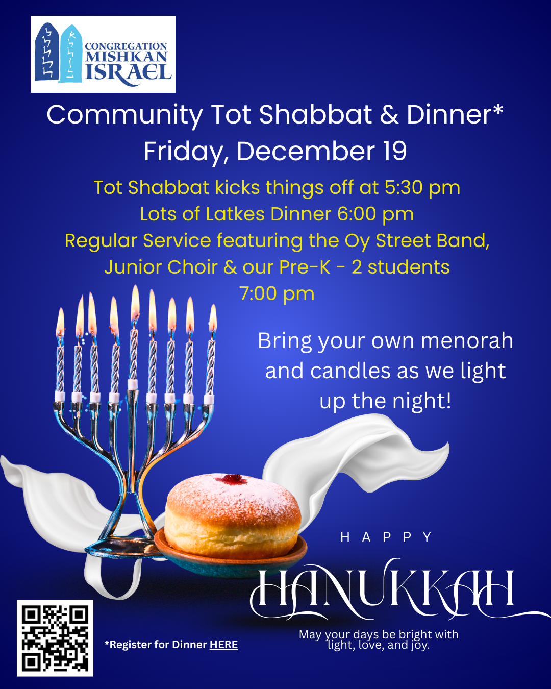 2025 Community Chanukah Dinner &amp; Service