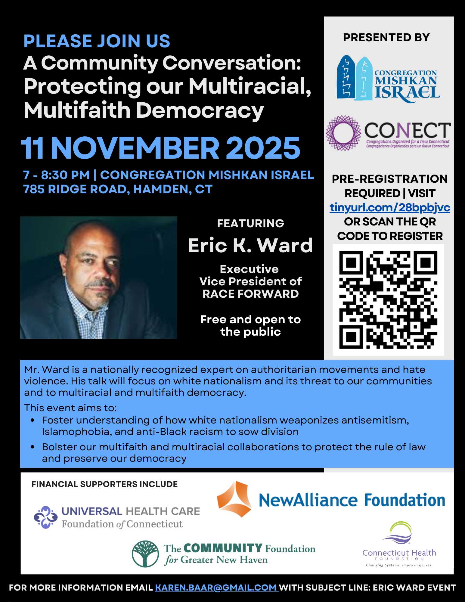 CMI Confronting Racism & CONECT – Eric Ward — Congregation Mishkan Israel