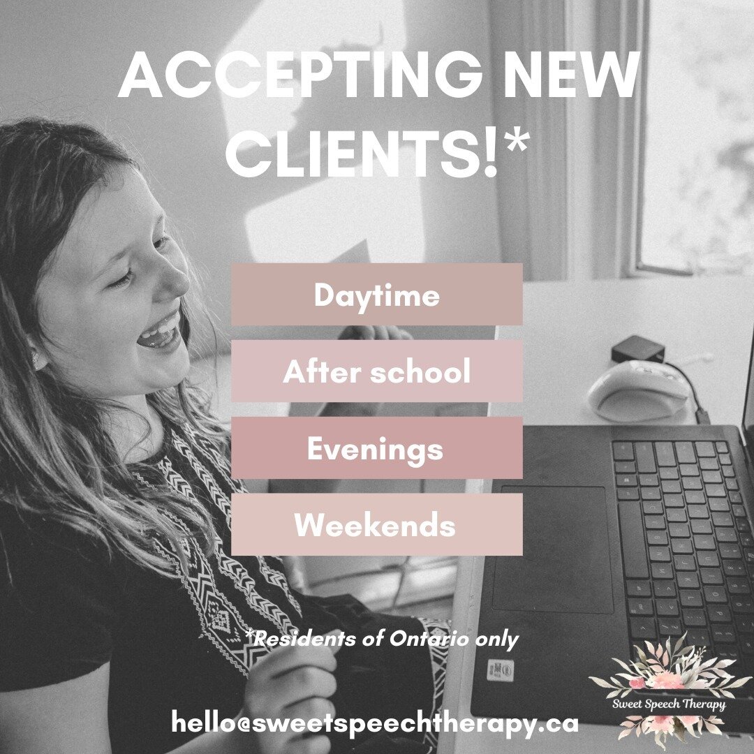 🗣️ Ready to unleash the power of confident communication! 

🌟 Exciting news: we're now welcoming new virtual speech therapy clients! If you've been contemplating this transformative move, seize the moment! ⏰ 

✔ Speech sounds
✔ Language
✔ Stutterin