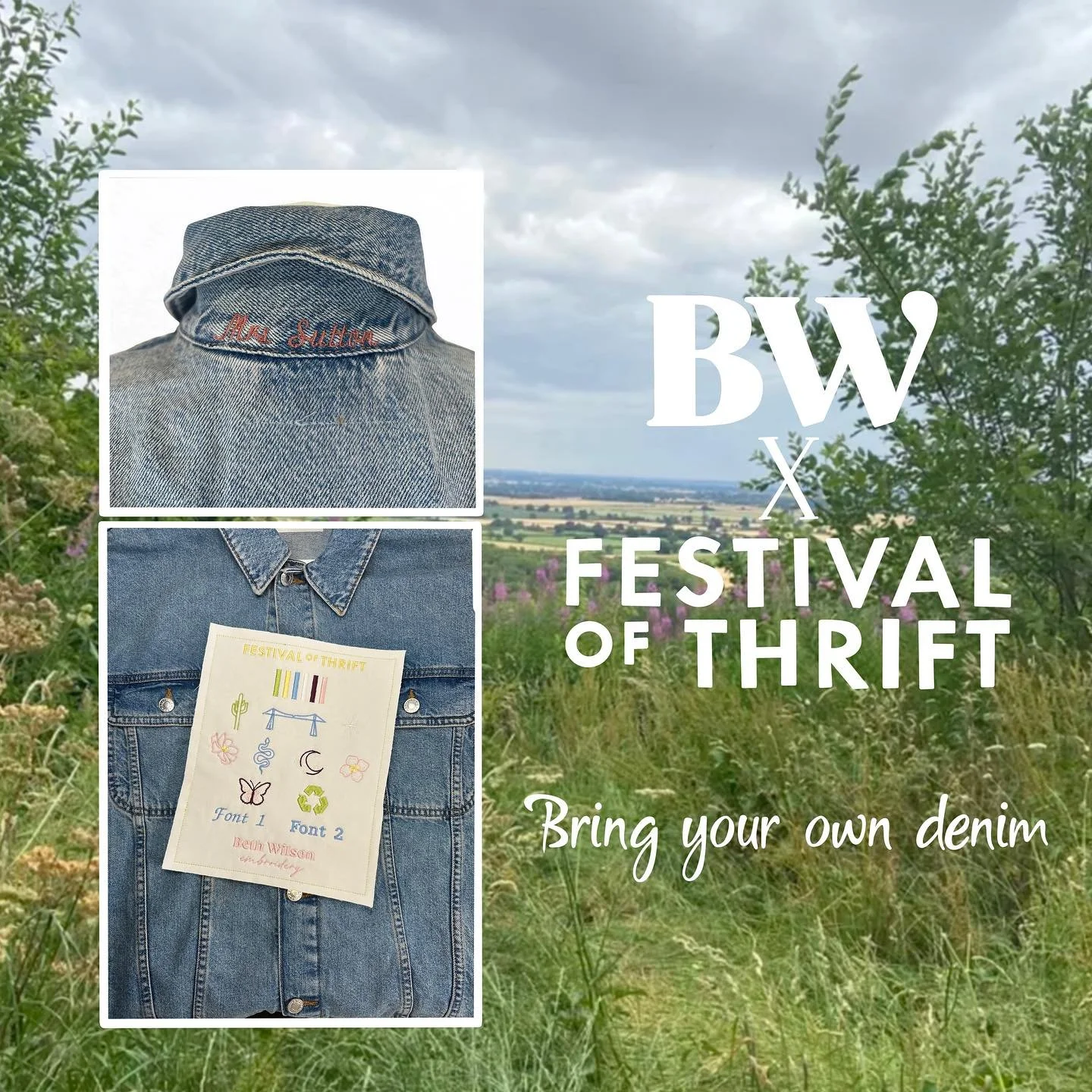 ♻️✨ BRING YOUR OWN DENIM! ✨♻️
⁣
We&rsquo;re at the Festival of Thrift today (11&ndash;5) in Slow Fashion Alley making your own much loved denim and little more YOU!⁣
⁣
🎨 Bring your own denim &amp; we&rsquo;ll deck it out with our thrift-loving, boro