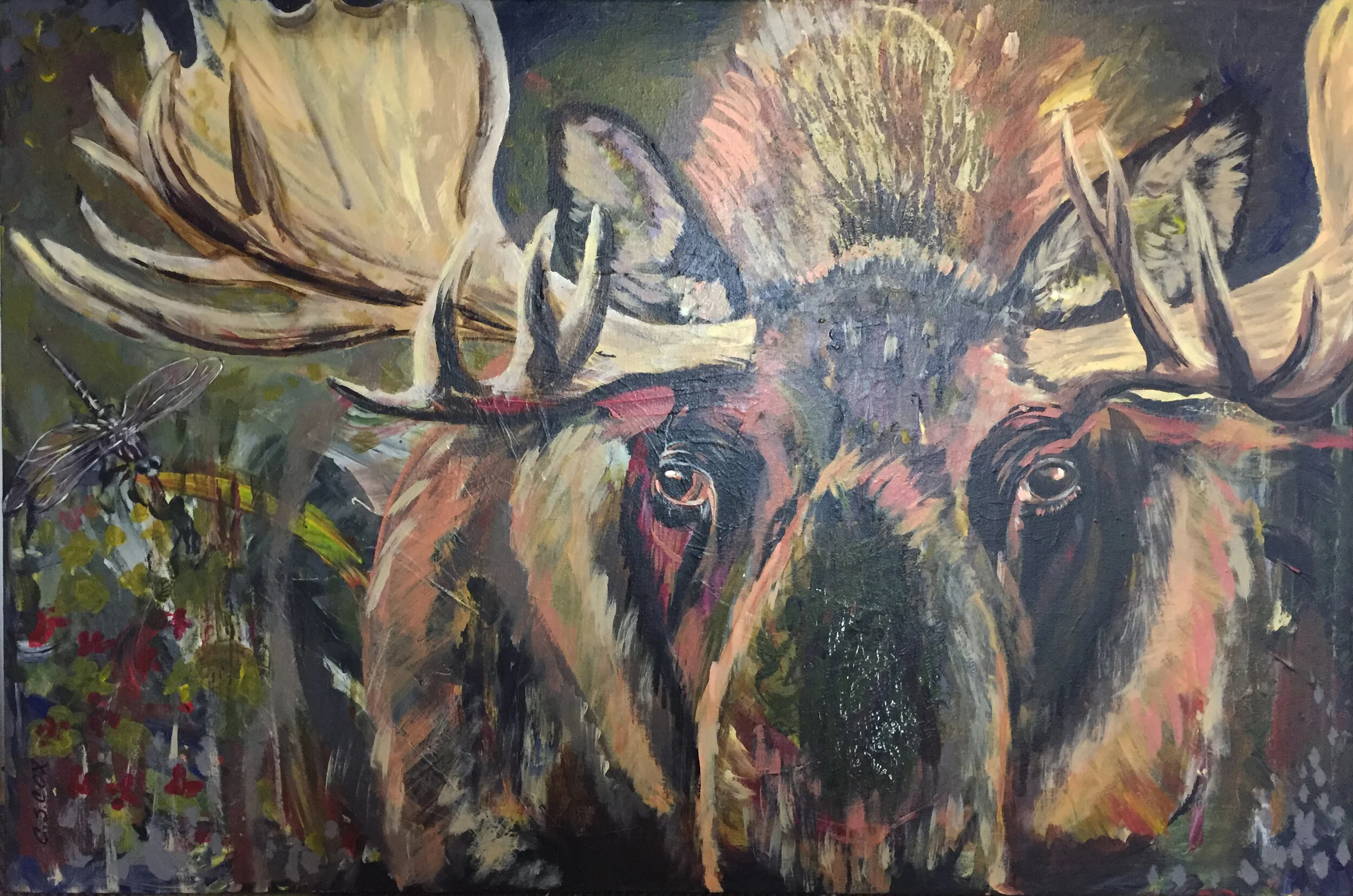 Moose Watching - For Sale at Woodland Gallery