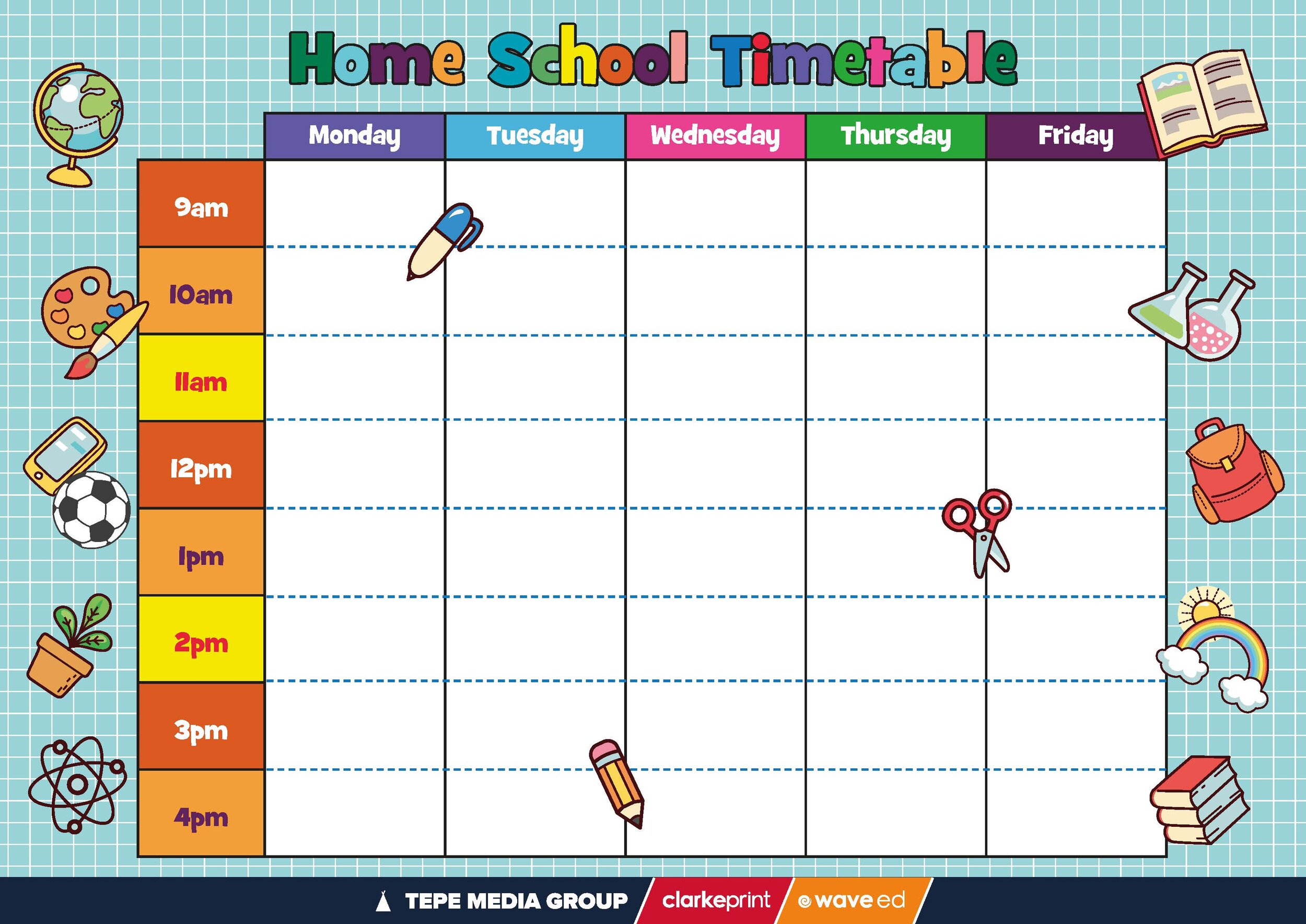 homework timetable for school