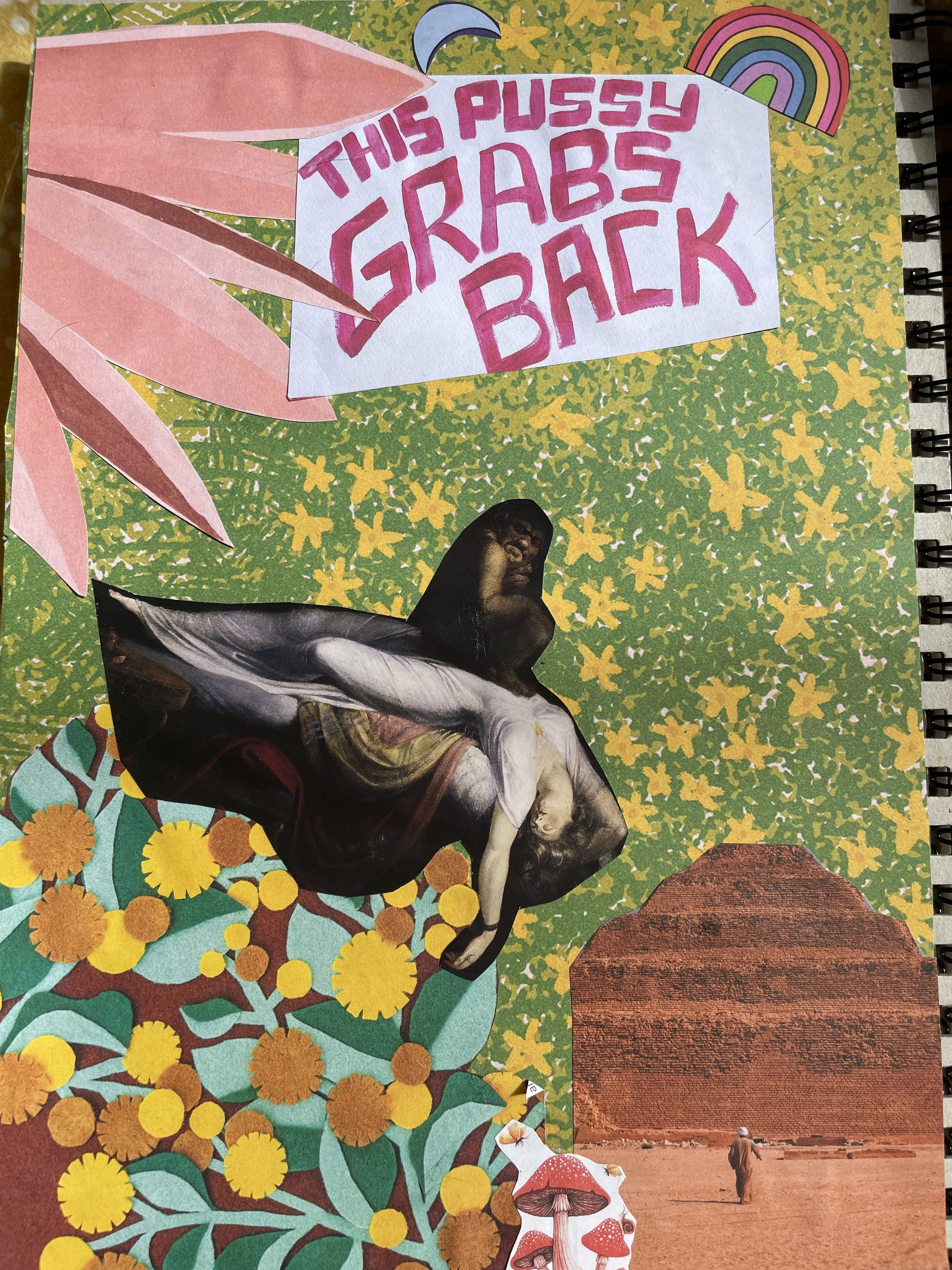 collaging art work by nz artist Ainsley DS Creative