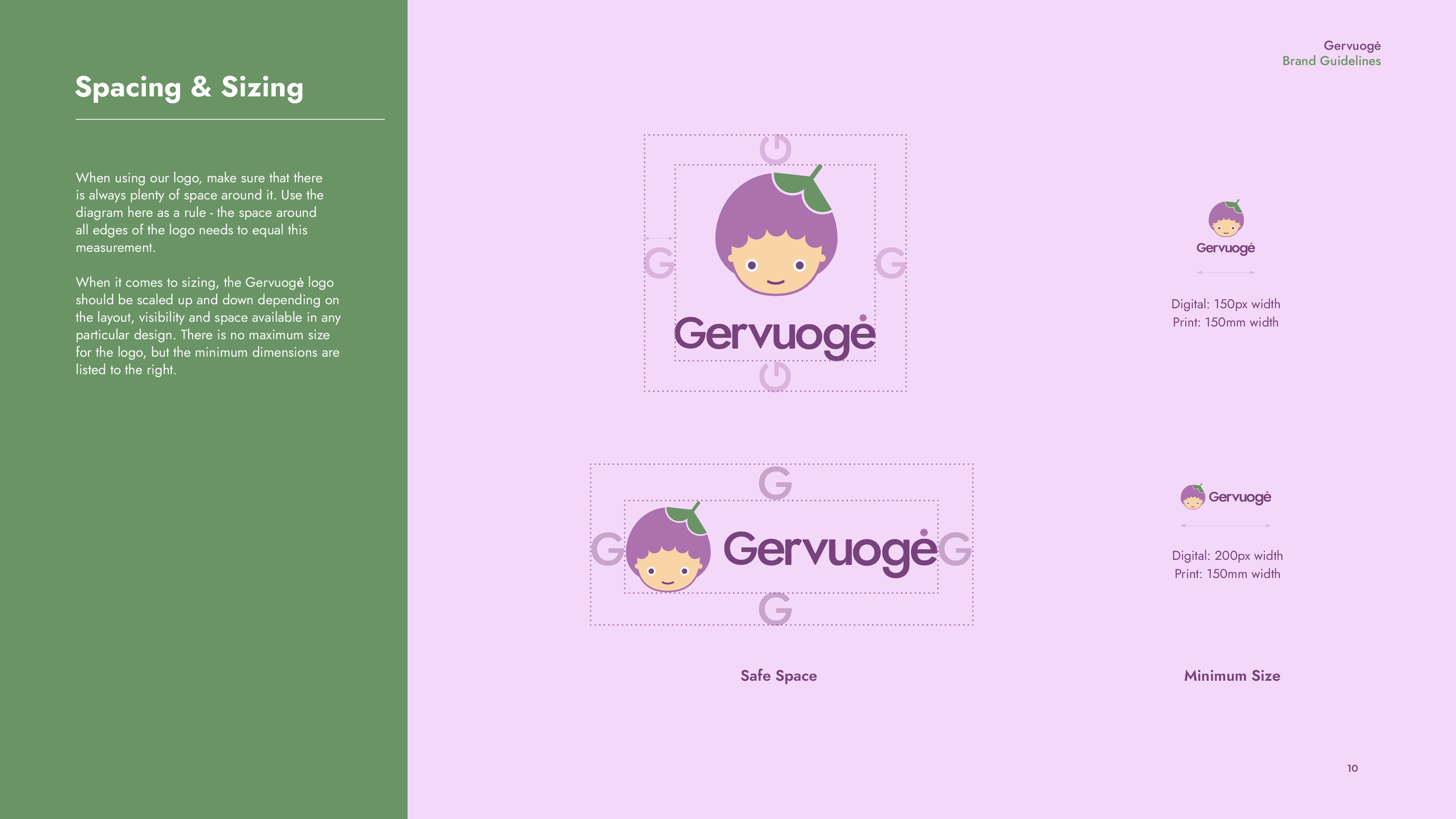 Gervouge Branding - Spacing and sizing