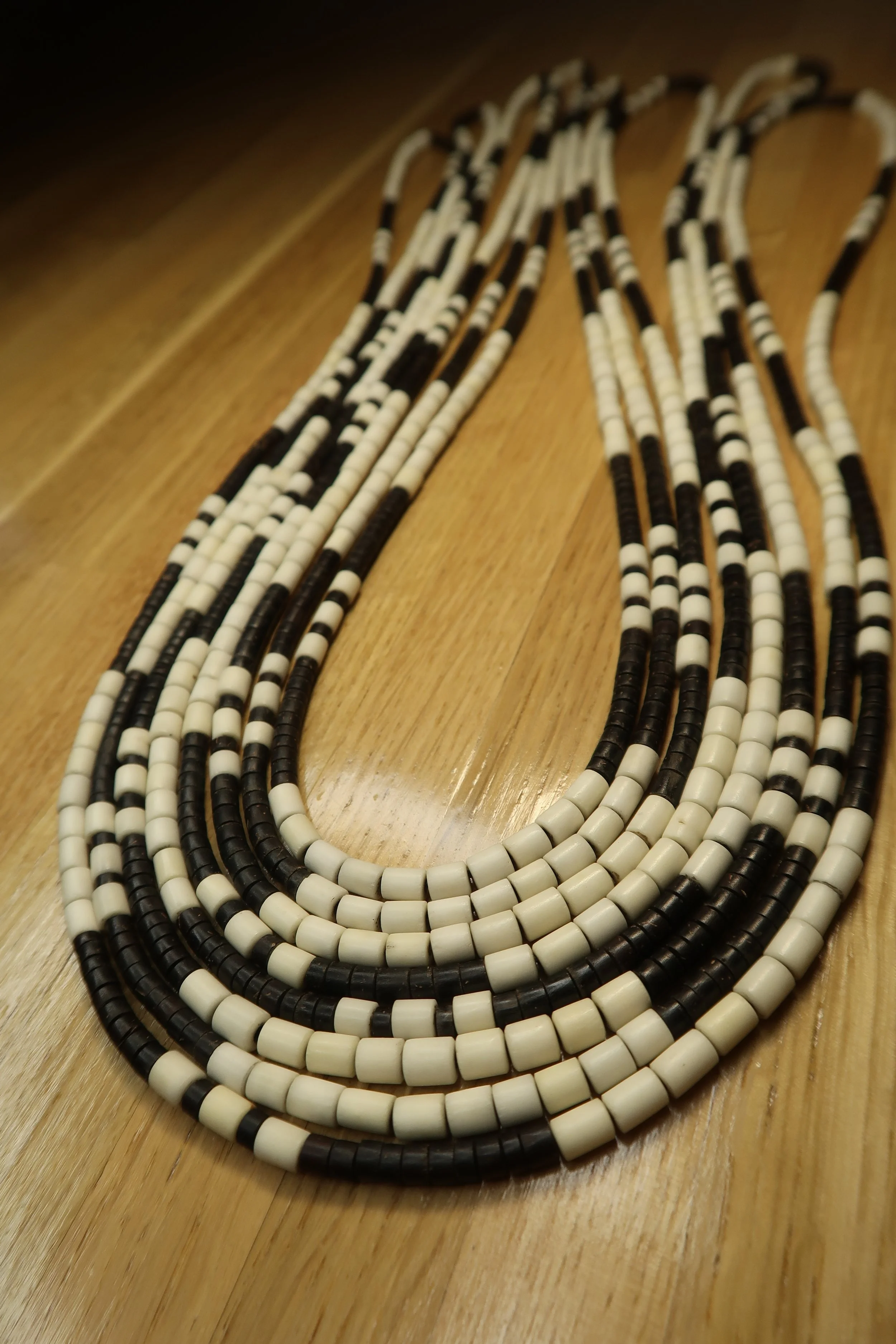 Apurina Necklace - Thin Pair - Black + White