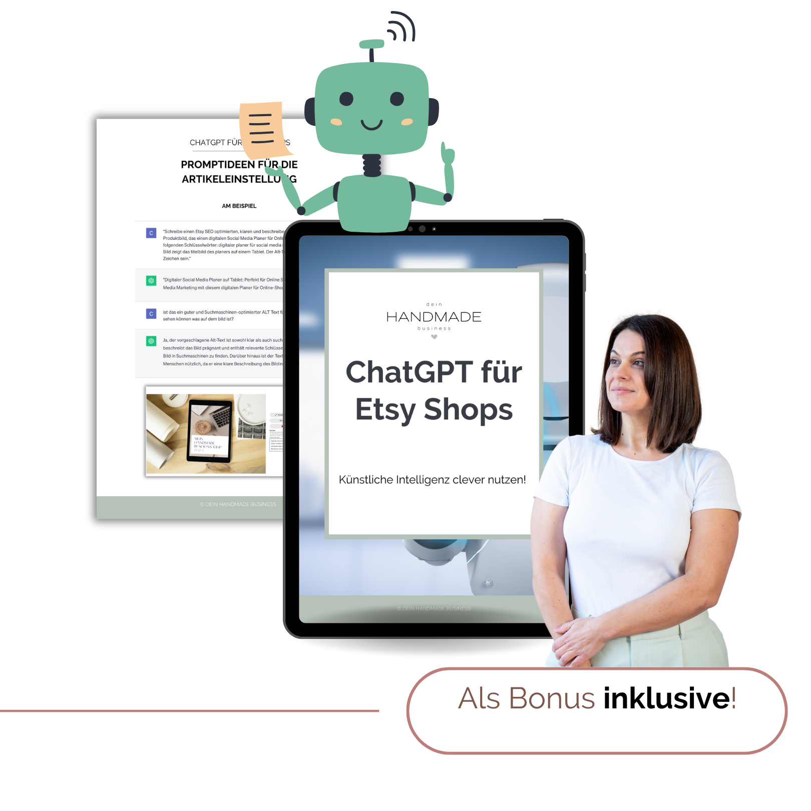 ChatGPT E-Book für Onlineshops - 60+ KI Prompts für Handmade Businesses