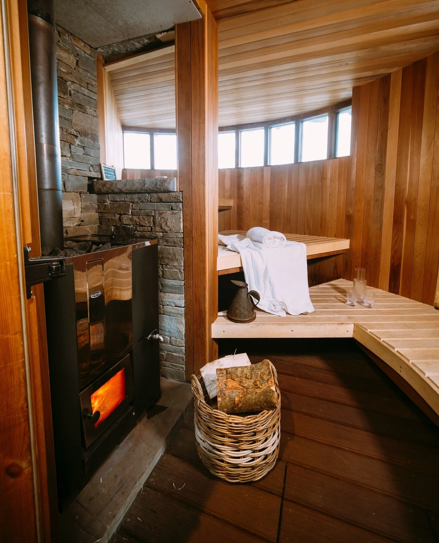 The sauna at The Roundhouse is perfect for warming up first thing the morning.⁠
⁠
Learn More: www.the-nant.co.uk