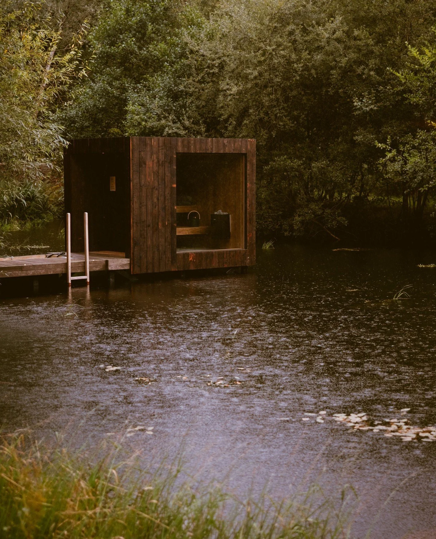 The 'floating' sauna at our Onna cabin, perfect for warming up after a rainstorm.⁠
⁠
Each of our cabins at Ebba comes with their own private sauna.⁠
⁠
#ebba