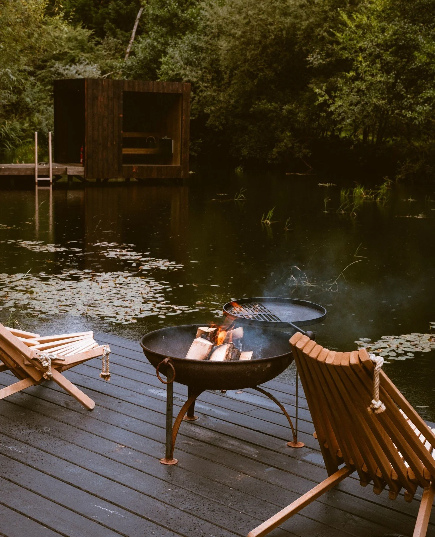 Each cabin comes with its own outdoor fire pit, perfect for some outdoor cooking or just warming up on the cooler nights.