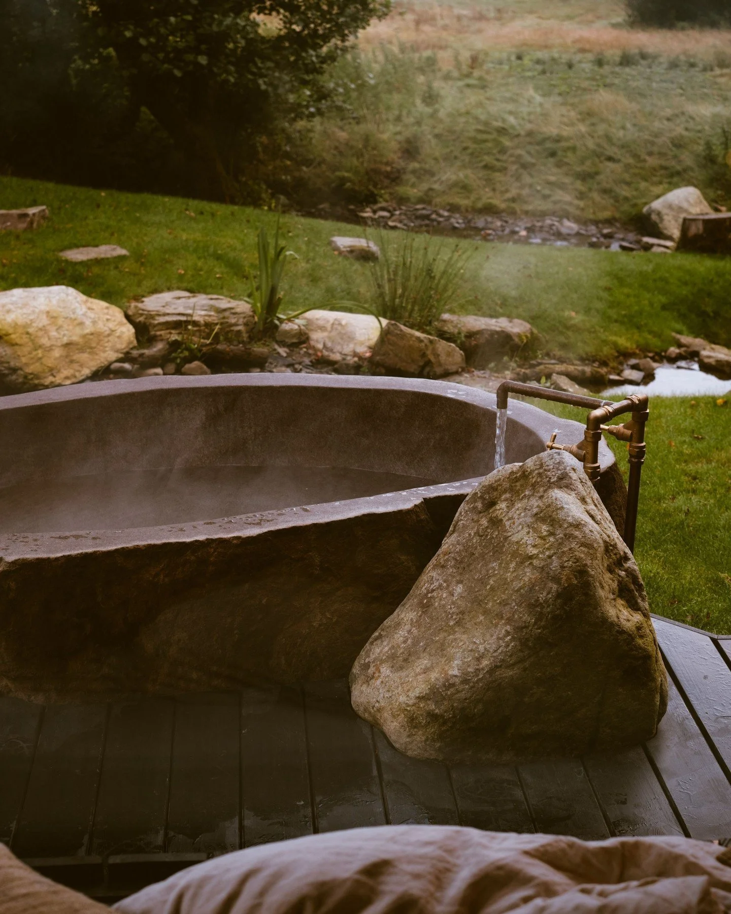 Each cabin at Ebba comes with its own bath, sauna, and swimming lake.