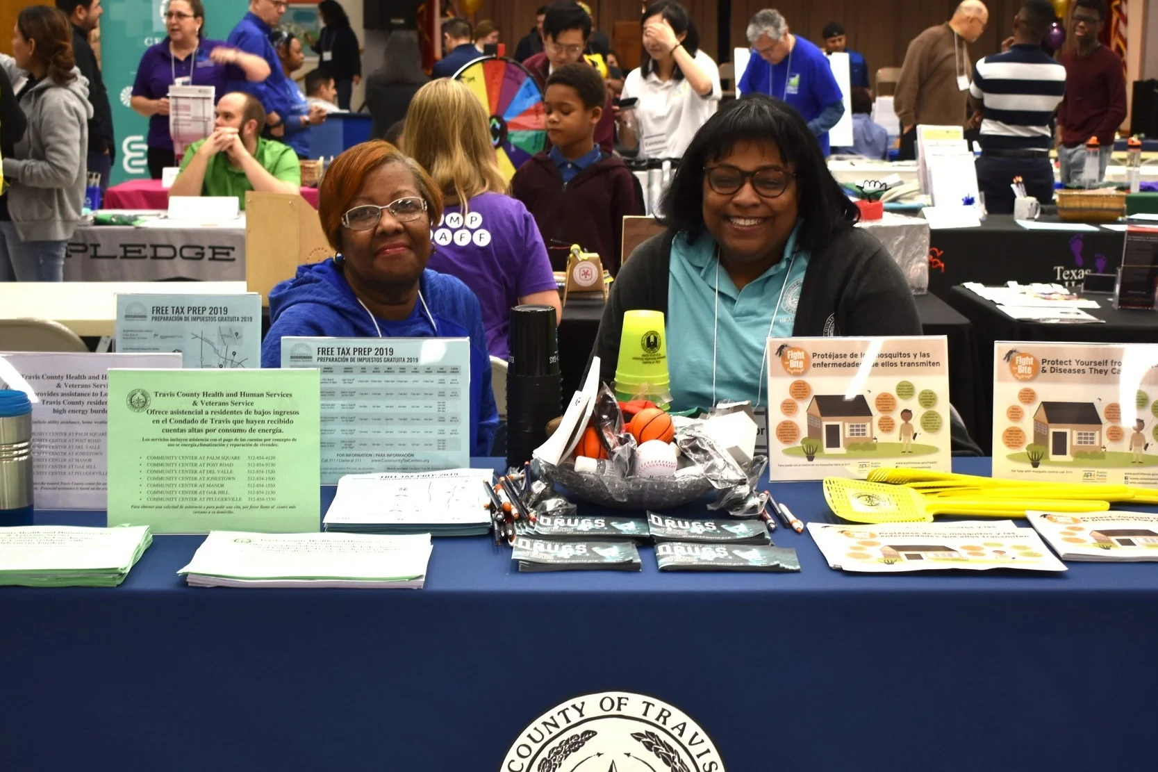 Travis County Health and Human Services booth at local health and resource fair.
