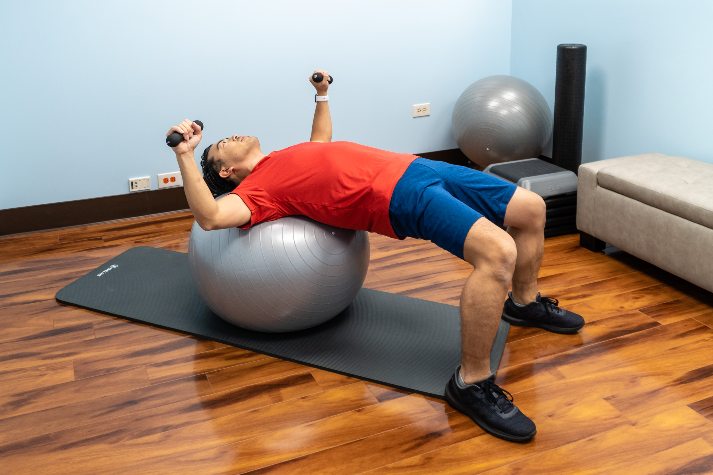 Yohei demonstrating personalized physical therapy