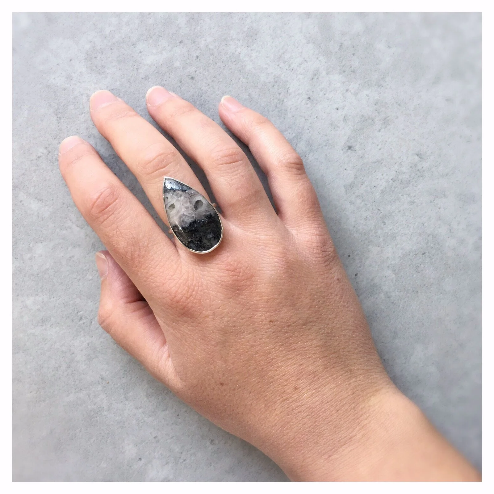 Quartz and silver handmade ring by Corrinne Eira Evans at Moon and Moor Gallery4.JPG
