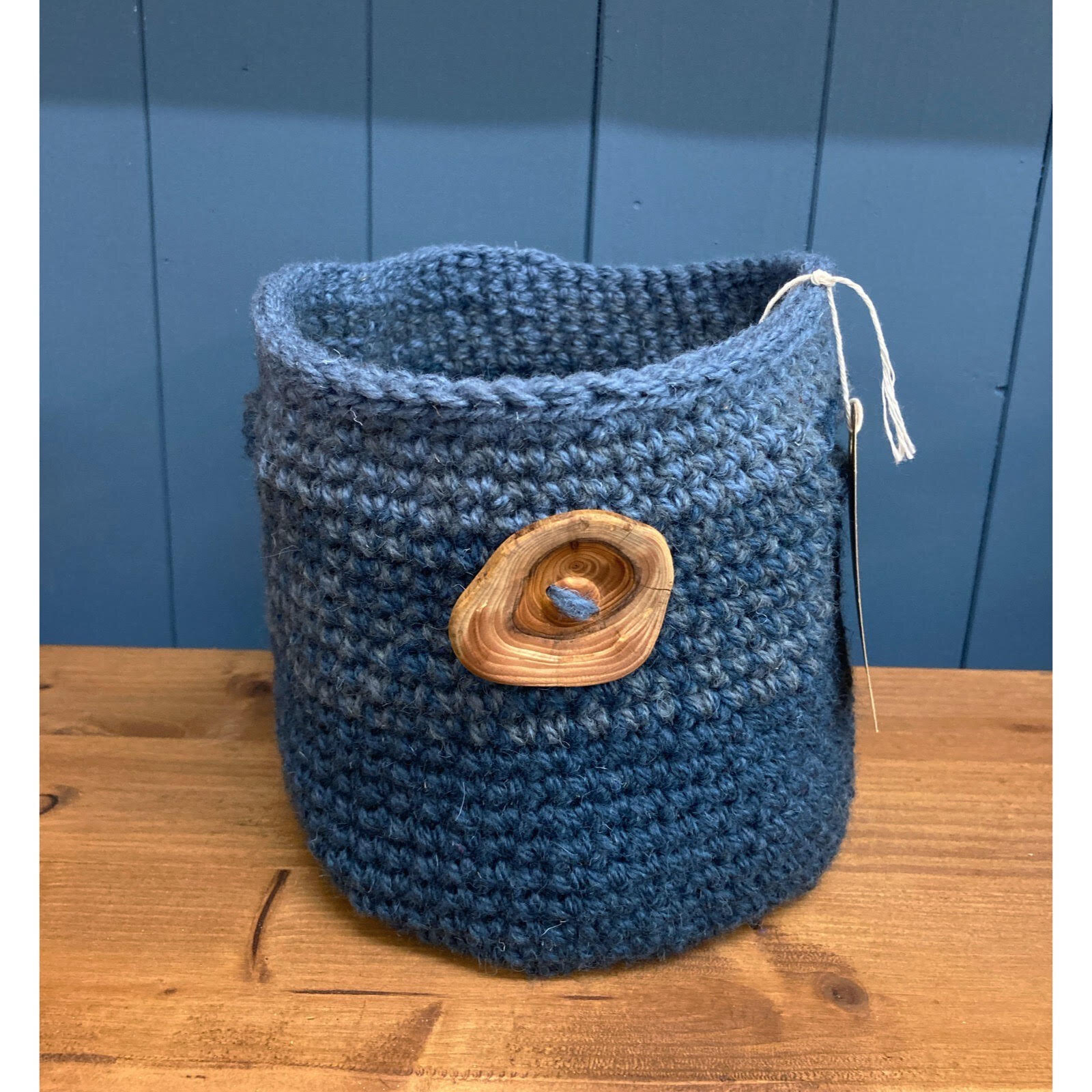 Basket Bag made in Devon from recycled textiles by Donna Tomb