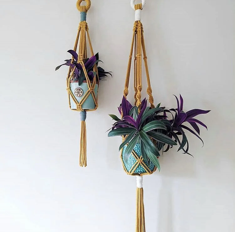 Macrame Plant Hangers by Rachael Larsson Carter Textiles Moon &amp; Moor Gallery