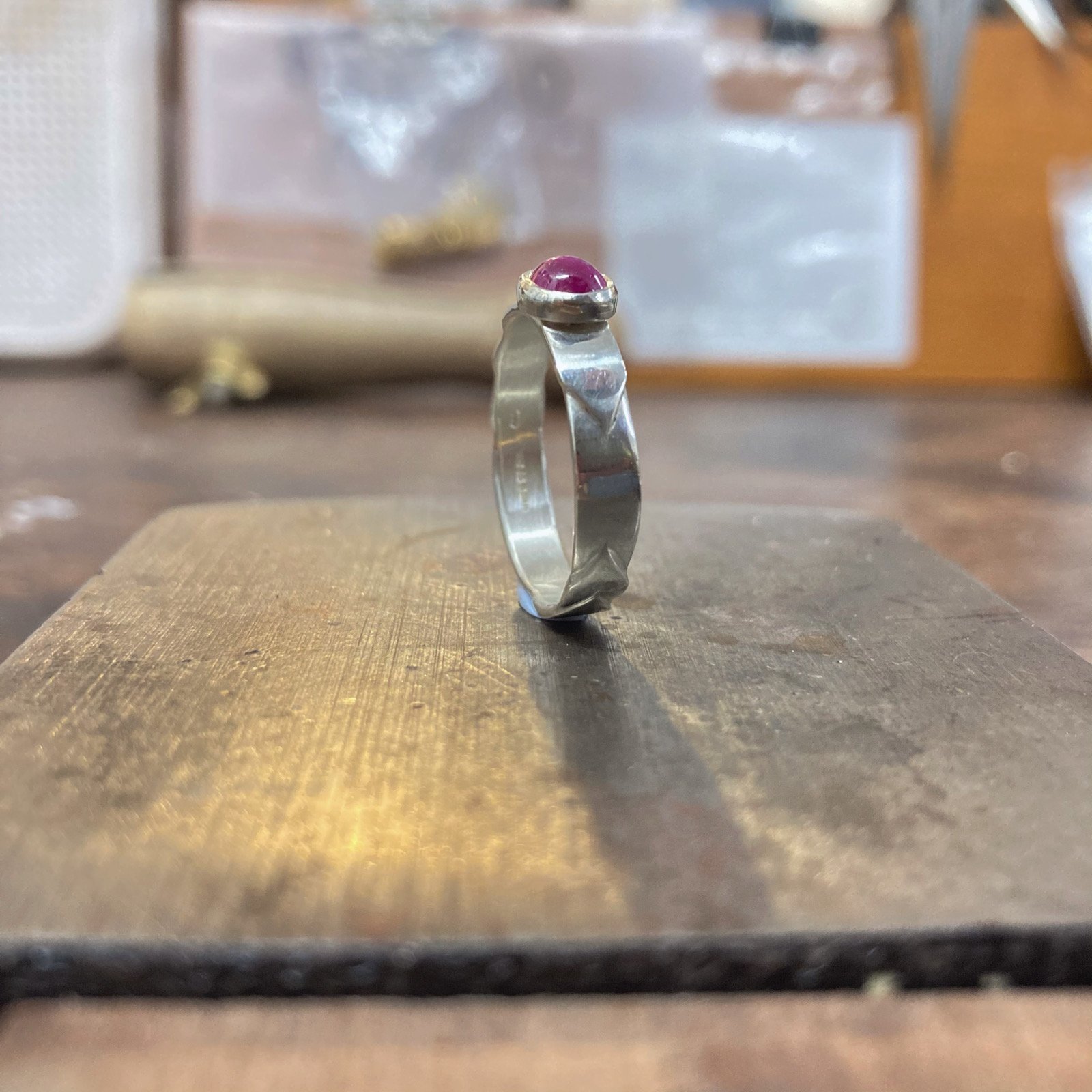 Commission of a ruby &amp; 9ct white gold ring.