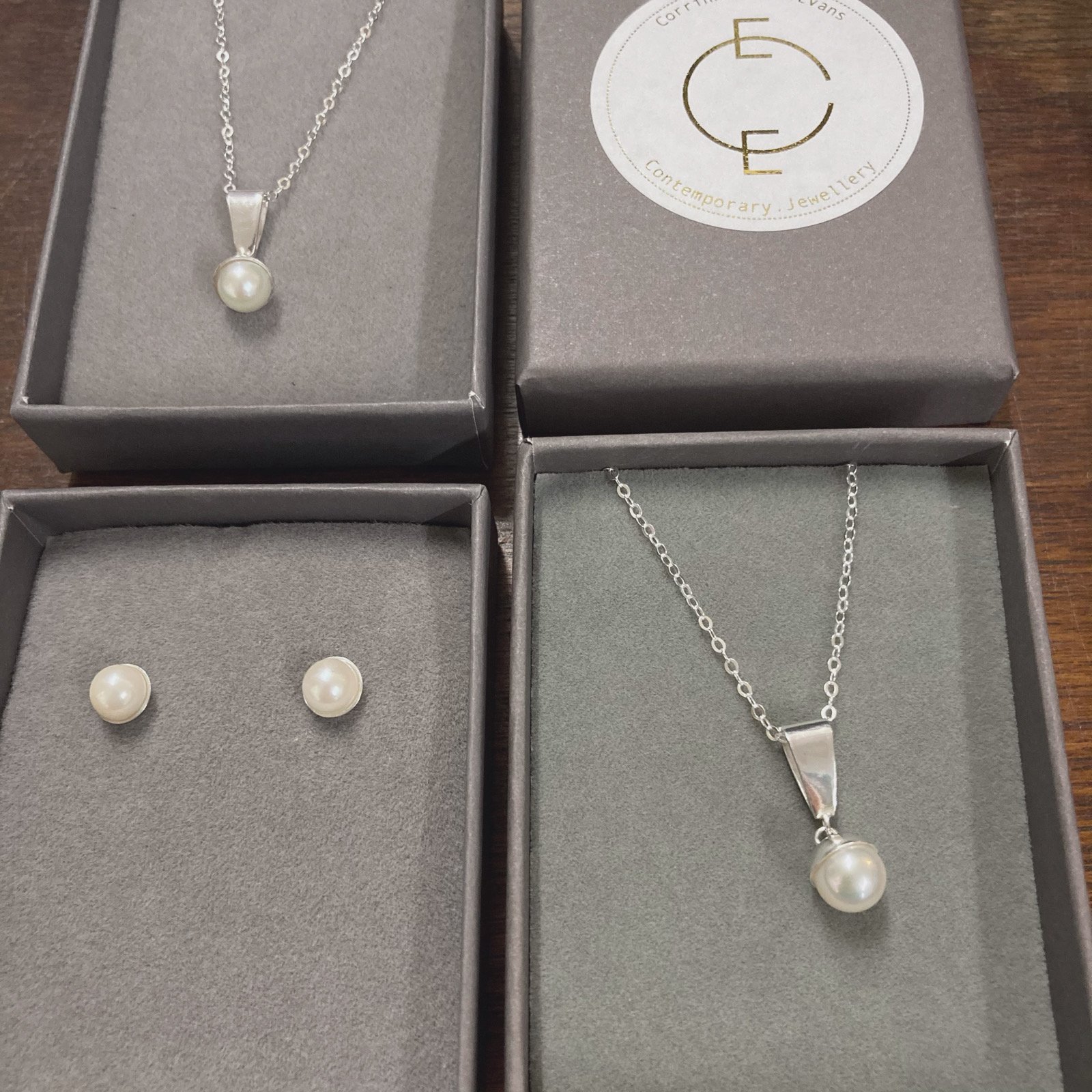 Bespoke made pearl set using customers own pearls.