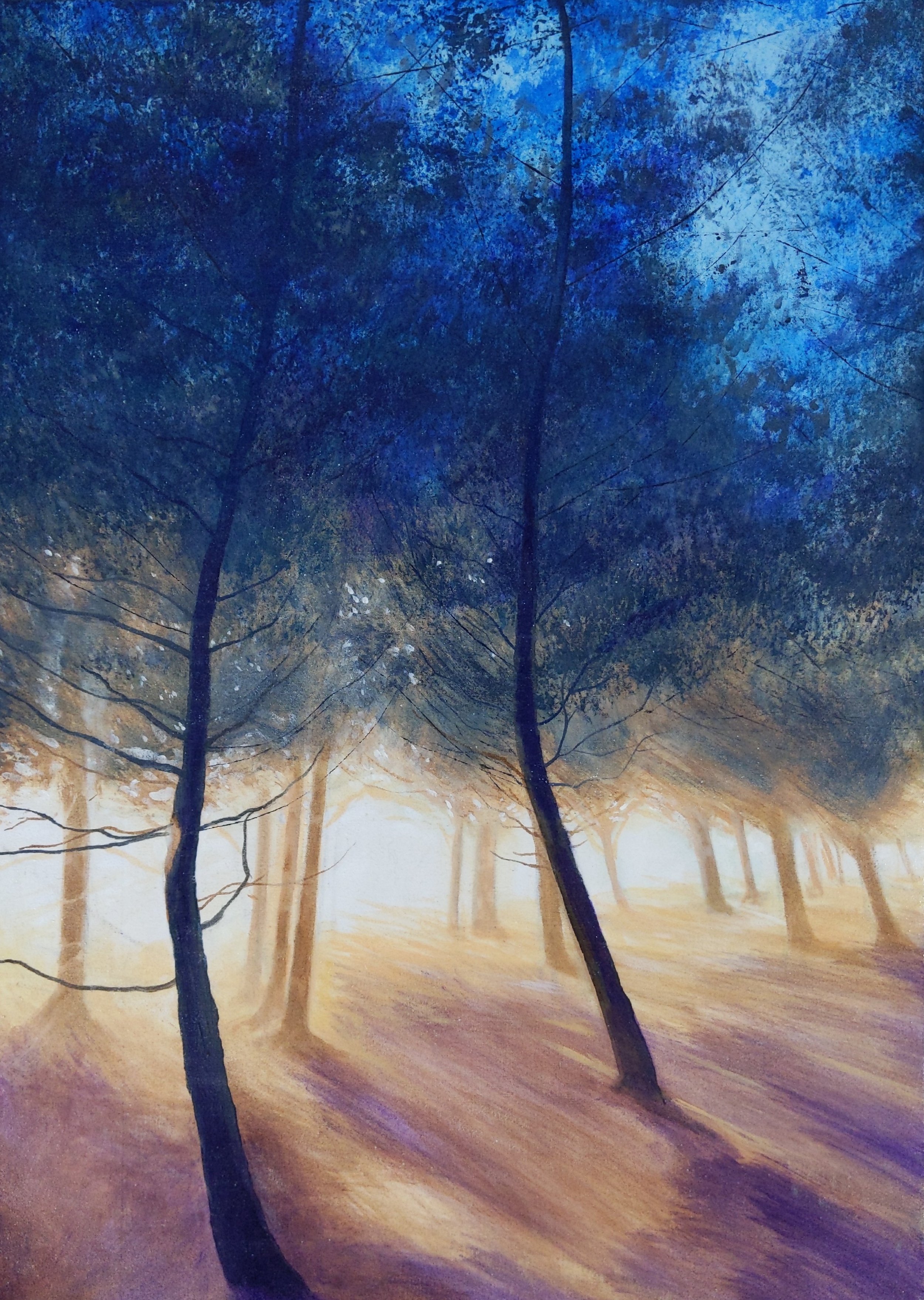 'Glowing Pines' by Andrew Olly Oliver acrylic on canvas.jpg