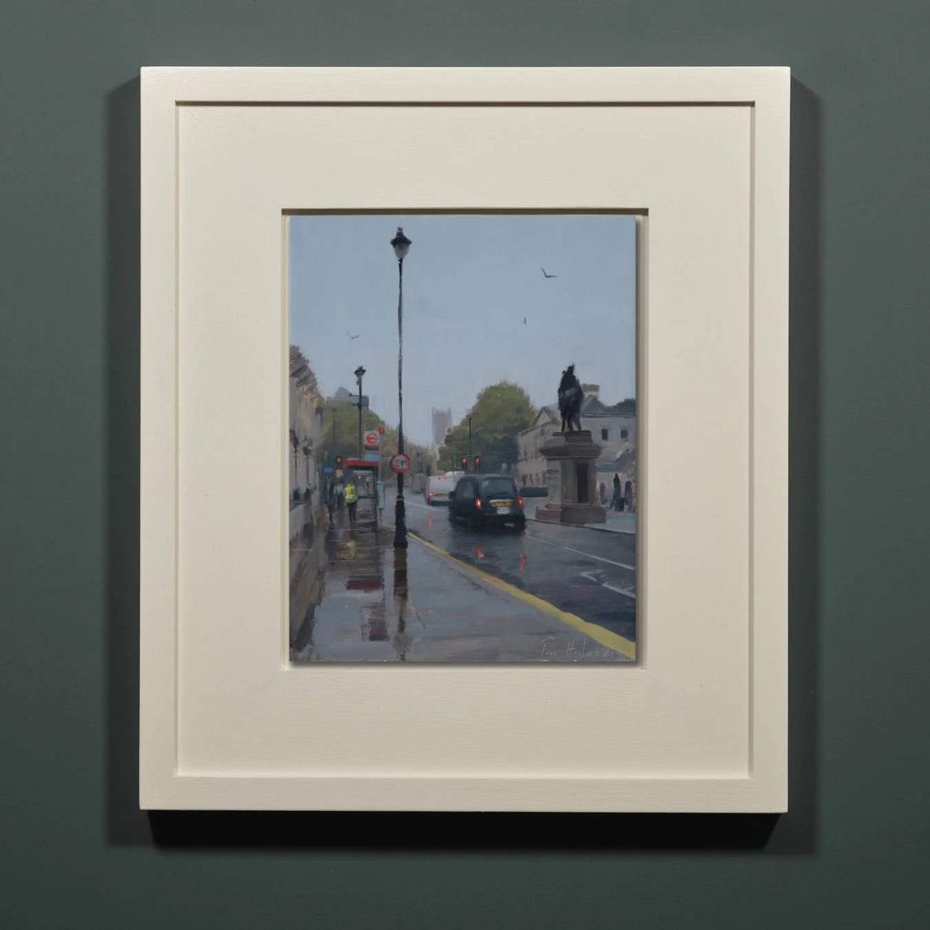 Whitehall-in-rain-with-taxi_2 framed.jpg
