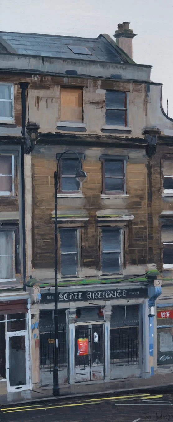 Scott's antiques - 36 x 18cm 14 x 7" - Oil on 6mm board