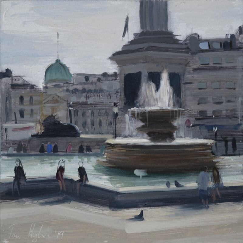 Trafalgar square, fountains and lion