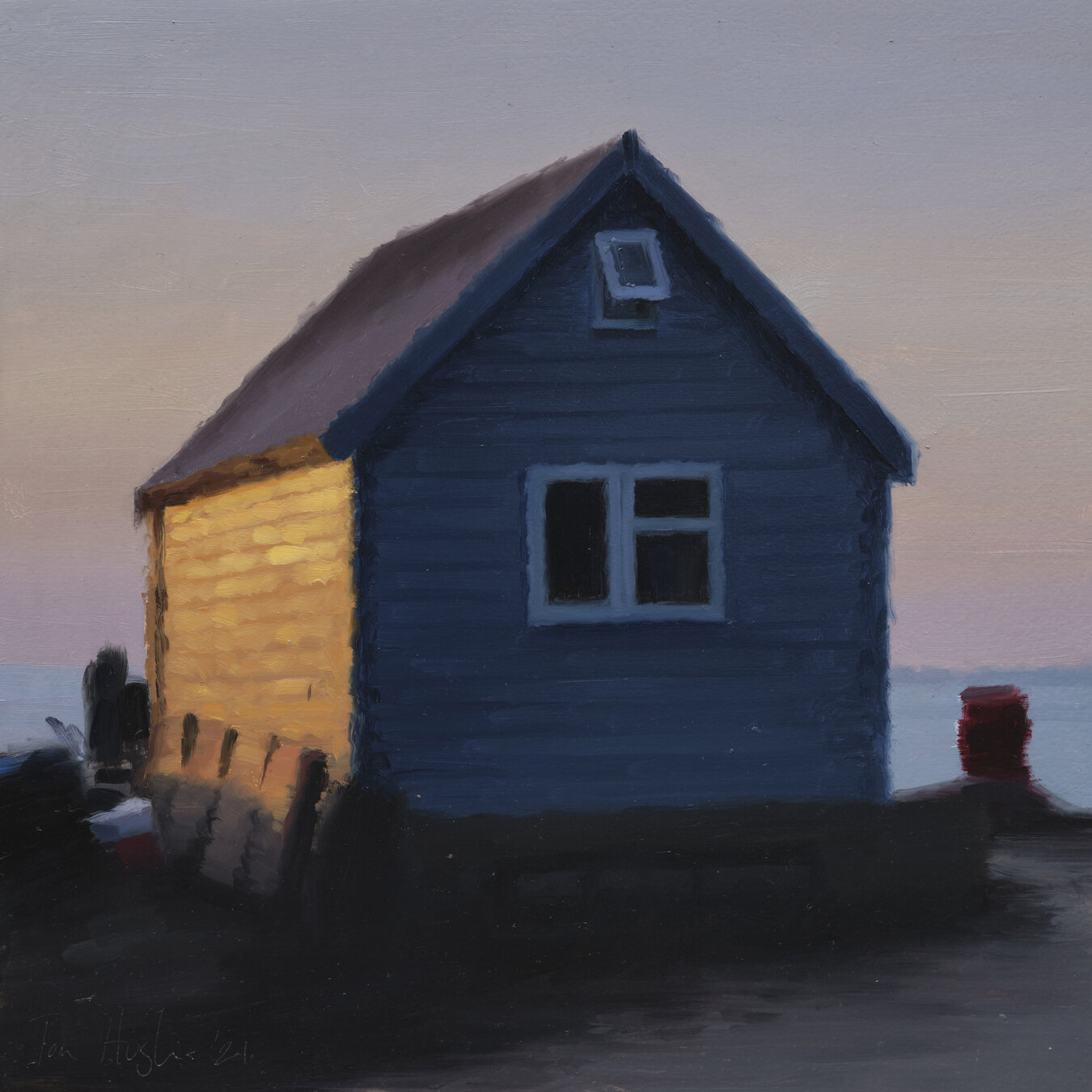 Blue hut, dawn side light