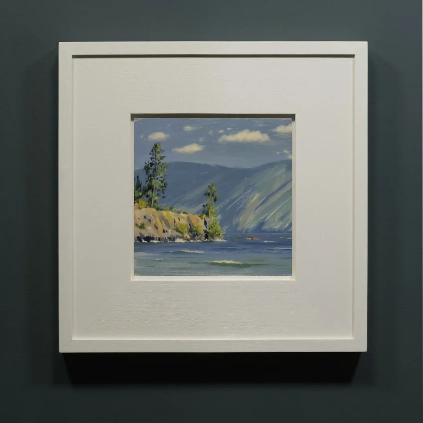 Lake Pend Oreille with canoe, Sandpoint Idaho, August framed.jpg
