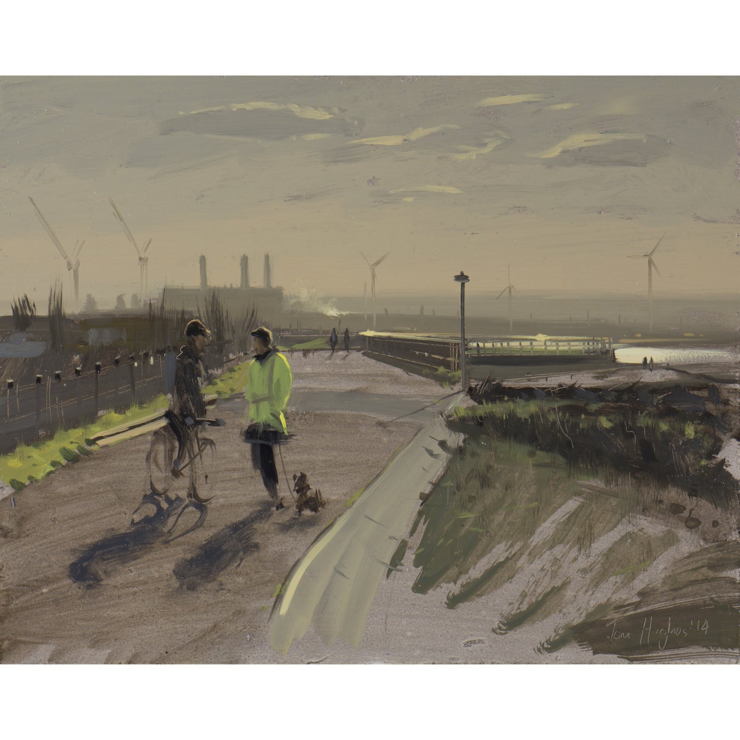 Dog walker chatting, Severn Beach, January 1350.jpg