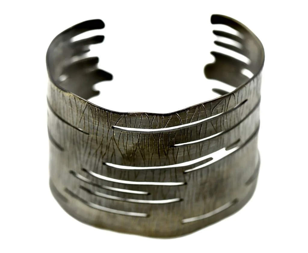 BIRCH BARK CUFF - ALPACA (OXIDIZED)