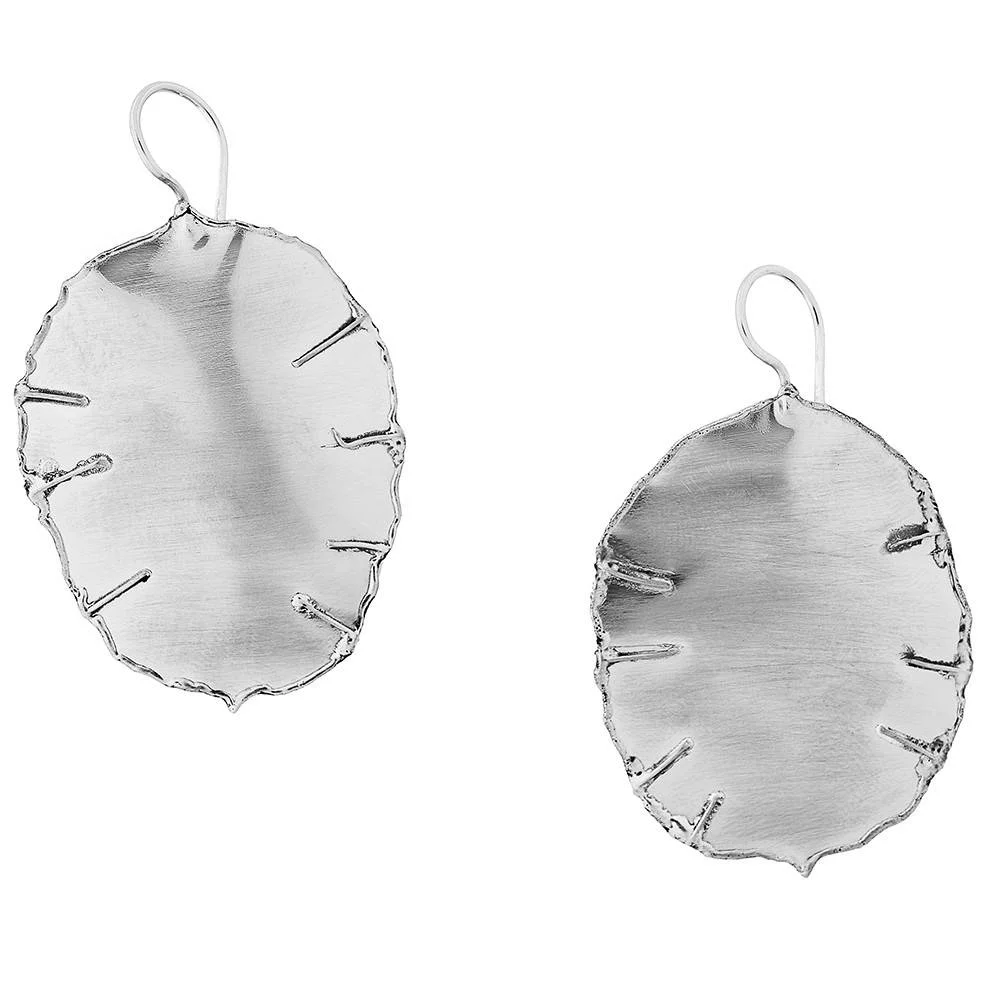 LUNARIA SEED POD EARRINGS - ALPACA