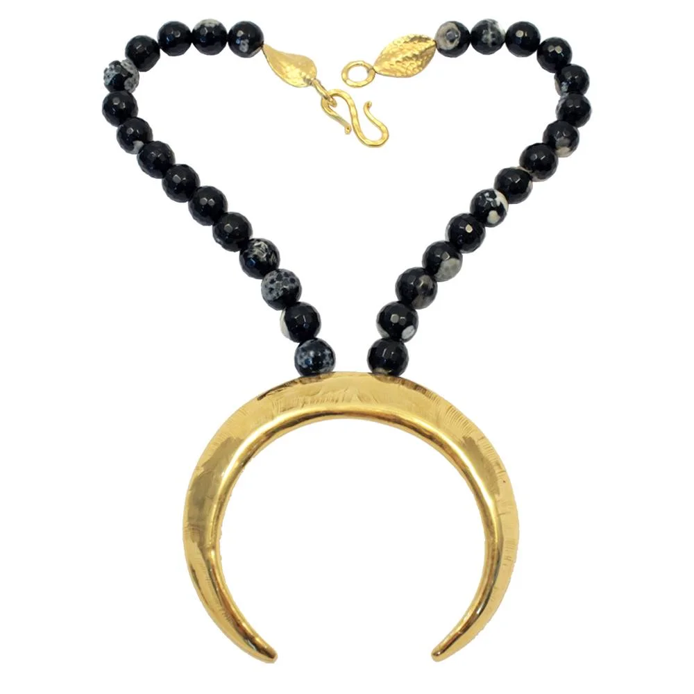 BOARS TUSK PENDANT NECKLACE - TUMBAGA (SMALL/SHINY)