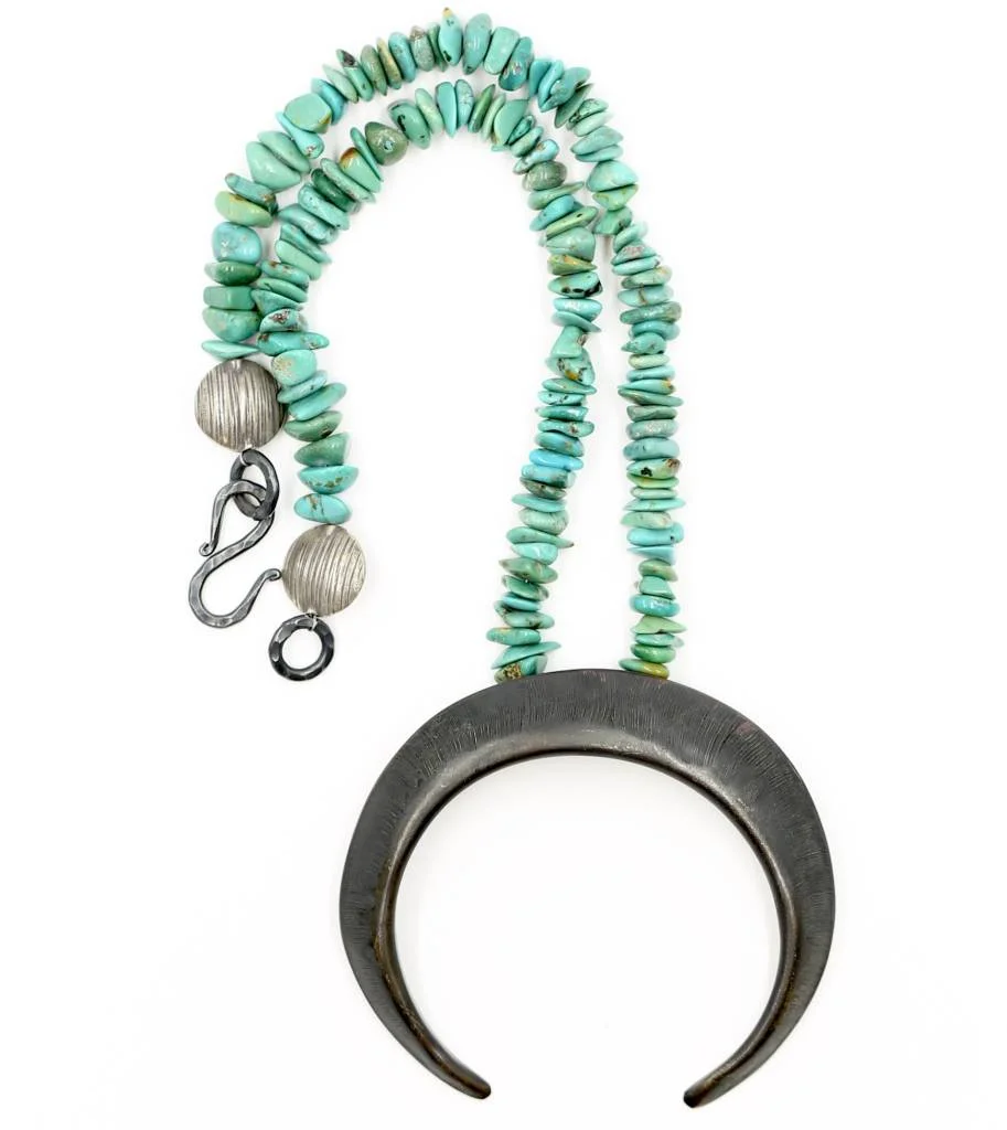 BOARS TUSK PENDANT NECKLACE - ALPACA (SMALL/OXIDIZED)