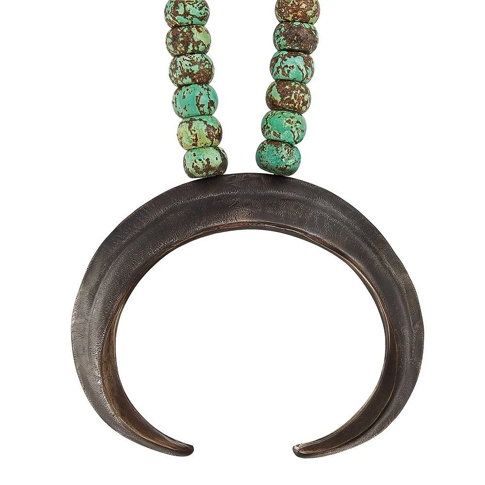BOARS TUSK PENDANT NECKLACE - ALPACA (LARGE/OXIDIZED)