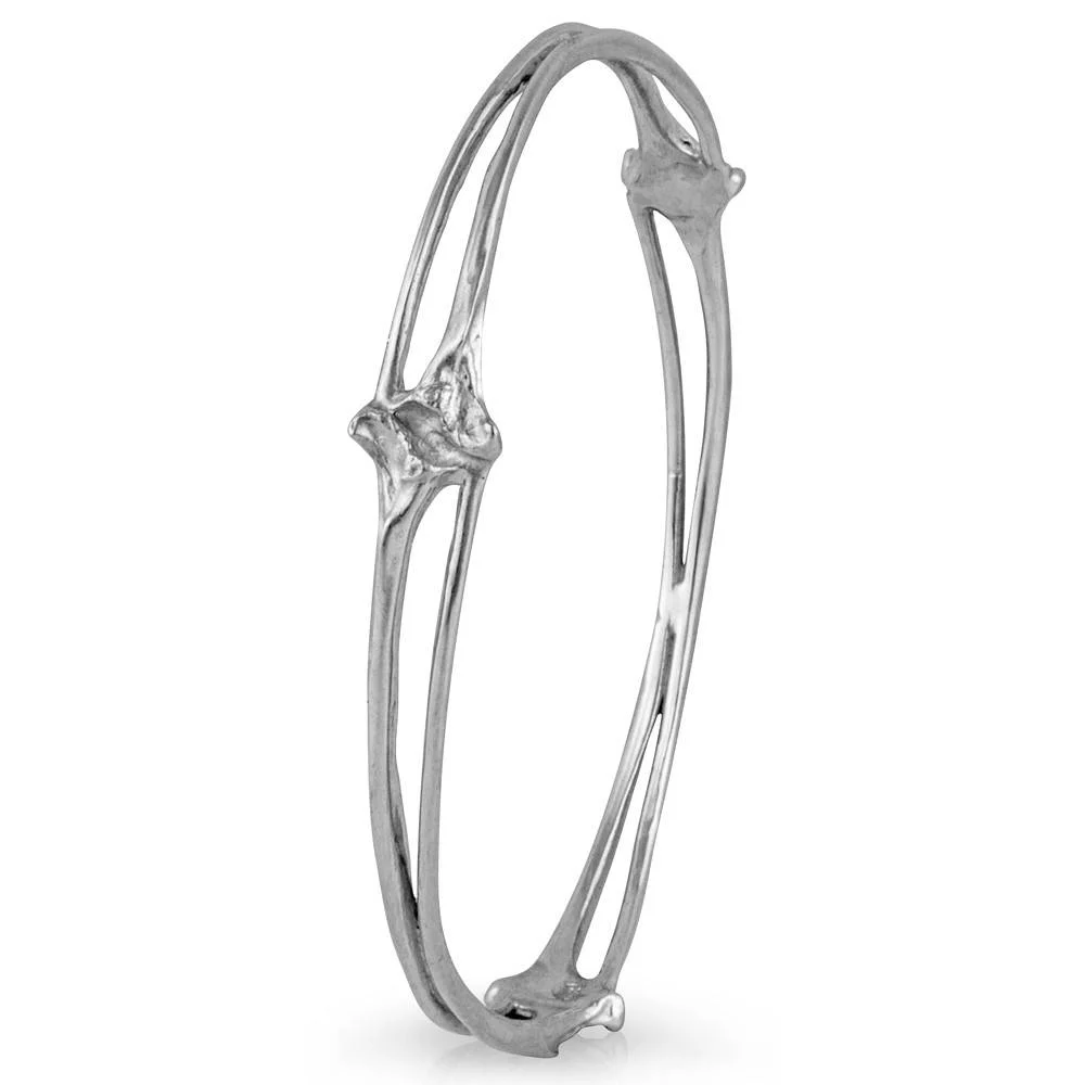 Rattlesnake Rib Bangle - Sterling Silver