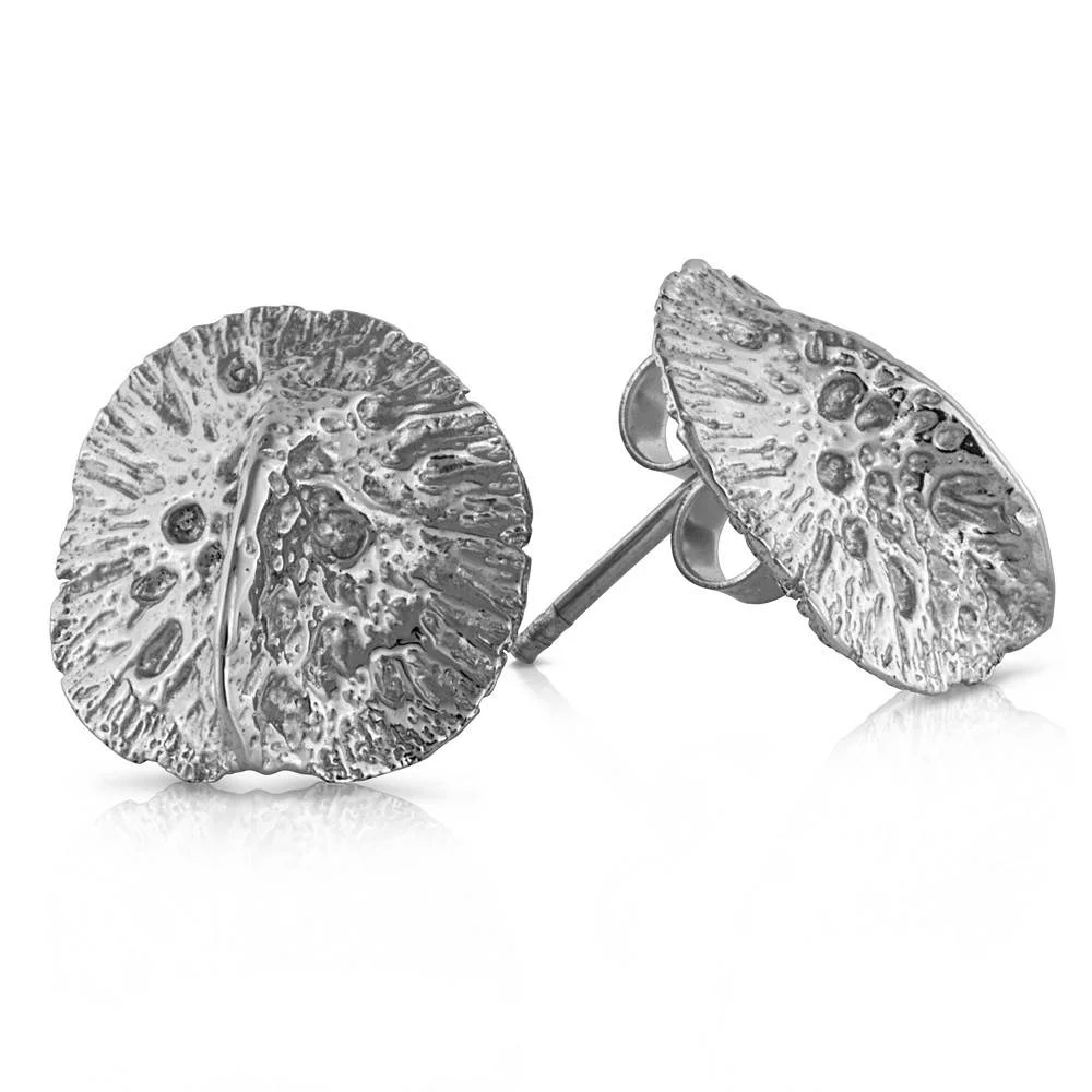 Alligator Scute Earrings - Sterling Silver (Small)