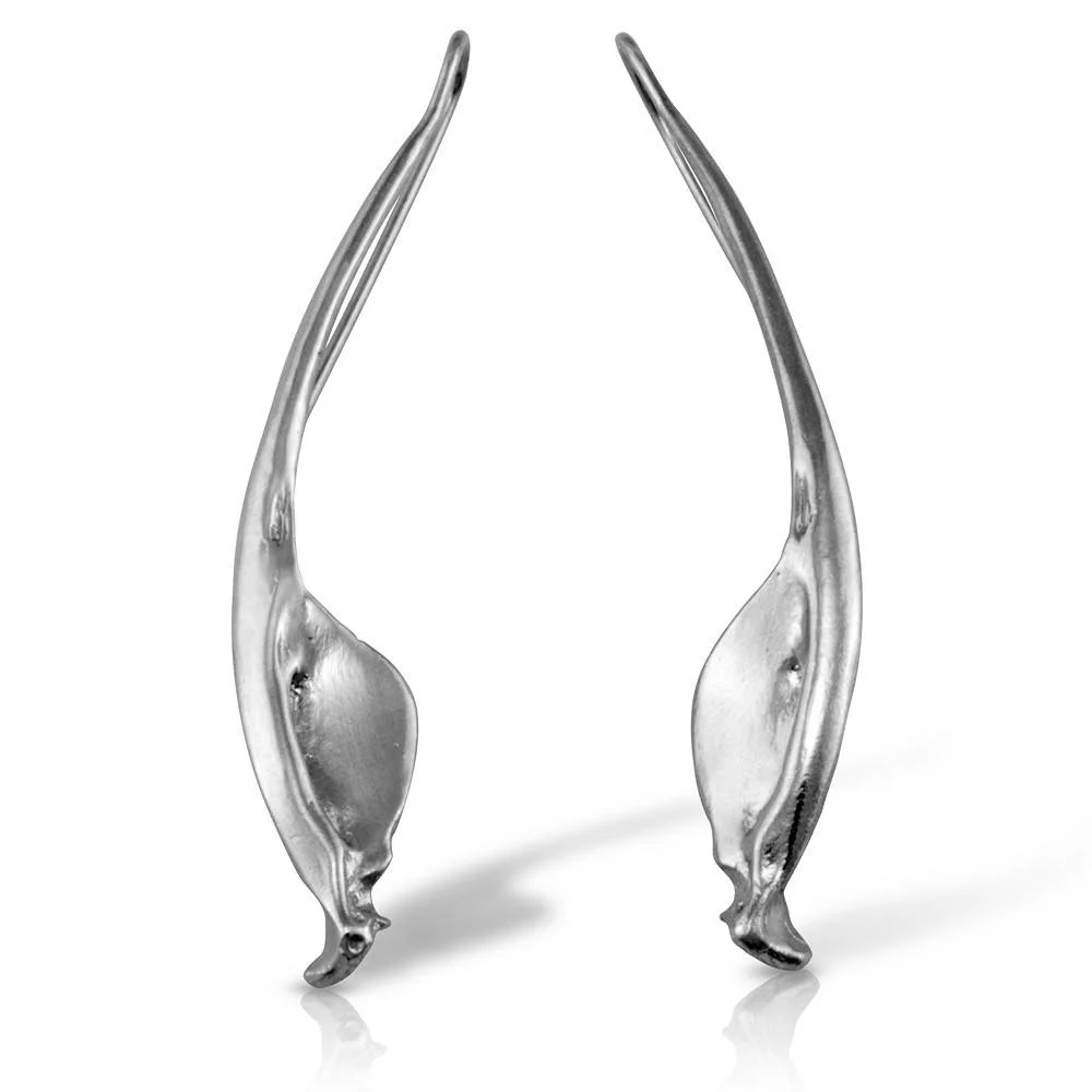 Rattlesnake Jawbone Earrings - Sterling Silver
