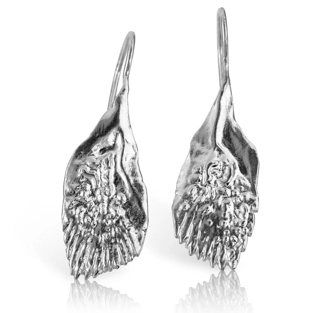 Garfish Scale Earrings - Sterling Silver