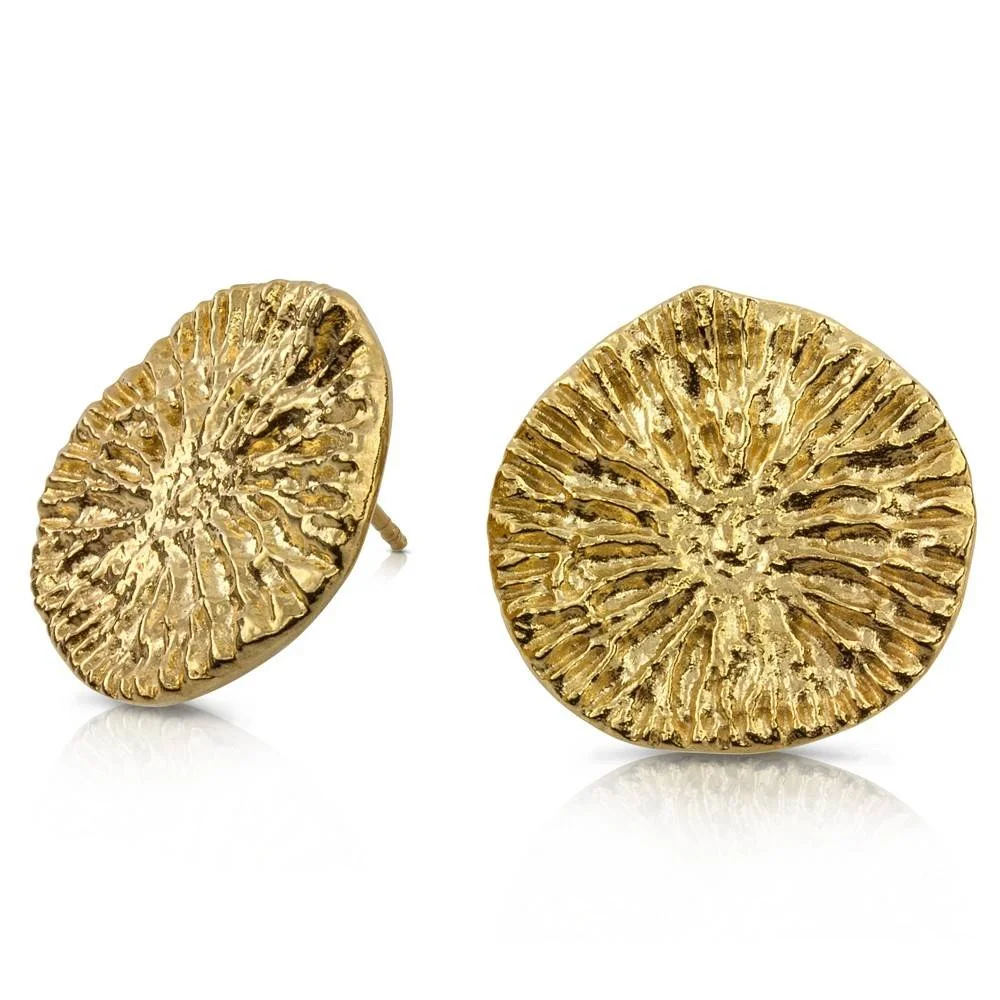DOLPHIN DISC EARRINGS - VERMEIL