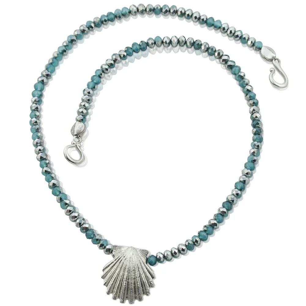 Scallop Shell Pendant Necklace - Sterling Silver (Small)