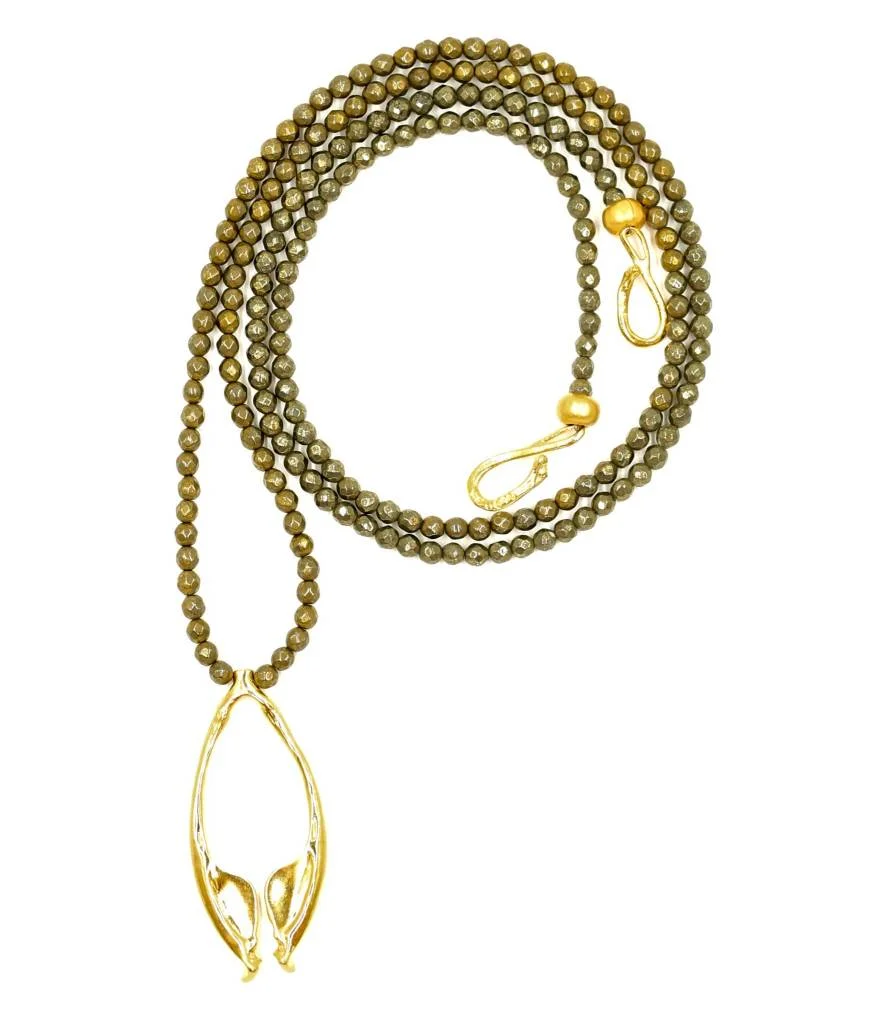 Rattlesnake Jawbone Pendant Necklace - Vermeil (Opera)