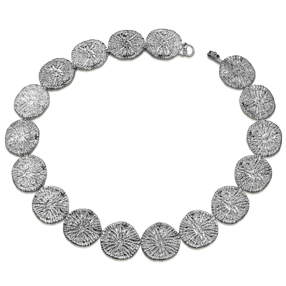DOLPHIN DISC NECKLACE - STERLING SILVER