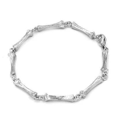 ALLIGATOR TOE BONE BRACELET- STERLING SILVER